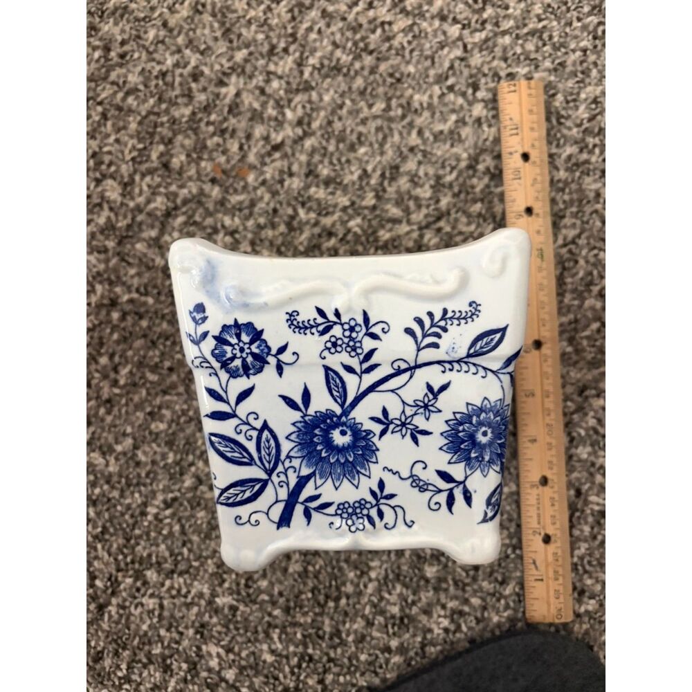 Vintage paul Marshall blue onion porcelain bonsai Planter